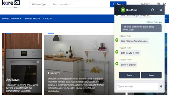 Kore.ai Retail Assist screenshot