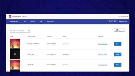 Unified Order Return screenshot