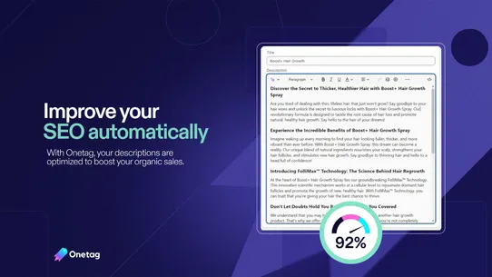 Onetag: AI Product Description screenshot