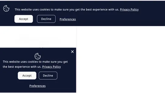 Ninja Cookie Bar GDPR screenshot