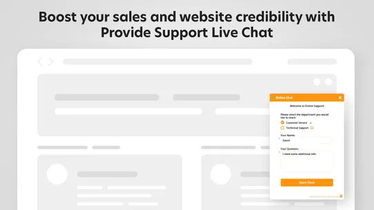 Provide Support Live Chat screenshot