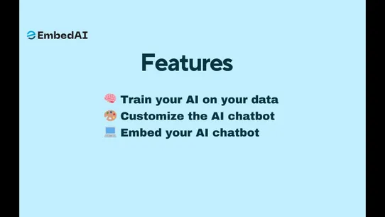 EmbedAI Live Chat &amp; AI Chatbot screenshot