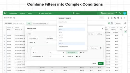 Mipler: Advanced Reports screenshot