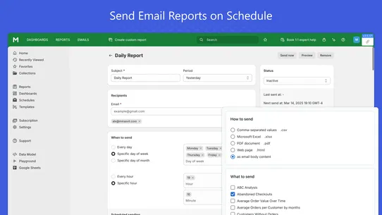 Mipler — Advanced Reports screenshot