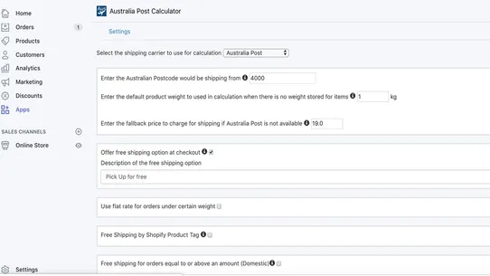 Australia Post Calculator screenshot