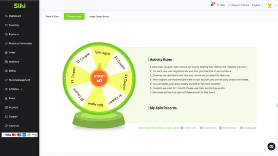SIHI Dropshipping Fulfillment screenshot