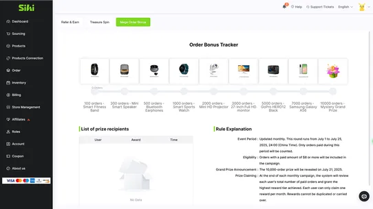 SIHI Dropshipping Fulfillment screenshot