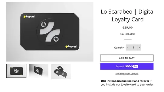 Hypeal Paid Loyalty Cards screenshot