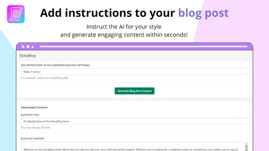 StoryBlog: Blog Post Generator screenshot