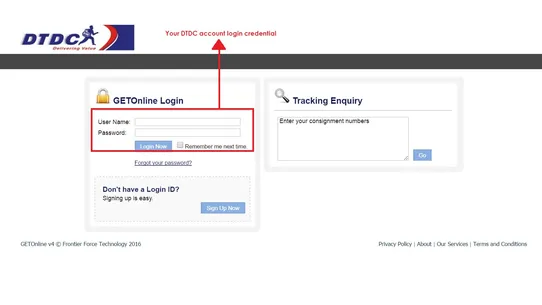 DTDC Express screenshot