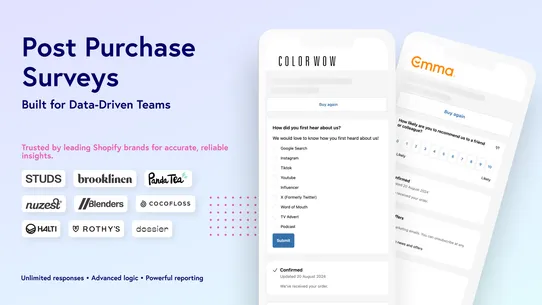 Grapevine Post Purchase Survey screenshot