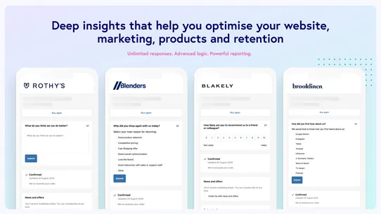 Grapevine Post Purchase Survey screenshot