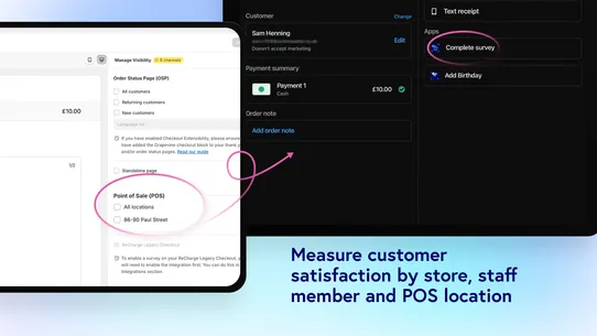 Grapevine Post Purchase Survey screenshot