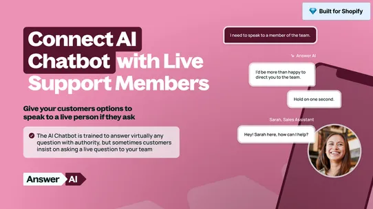 Answer AI Chatbot &amp; Live Chat screenshot