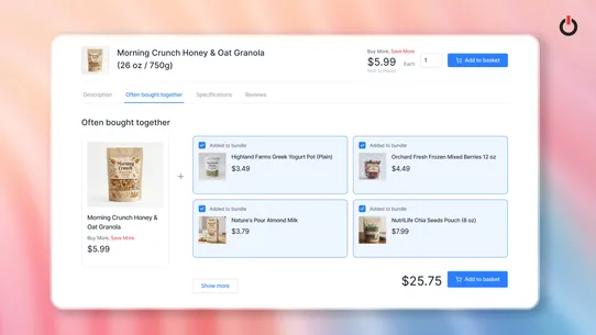 Algonomy AI Recommendations screenshot