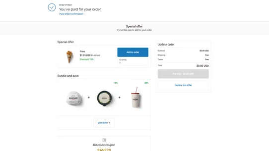 Argo AI Checkout Upsell screenshot