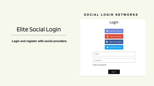 Elite Social Login screenshot