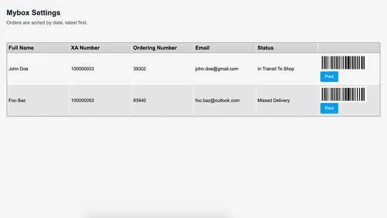 Mybox Delivery screenshot