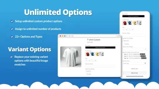 Live Product Options screenshot