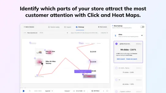 LiveSession Replays &amp; Heatmaps screenshot