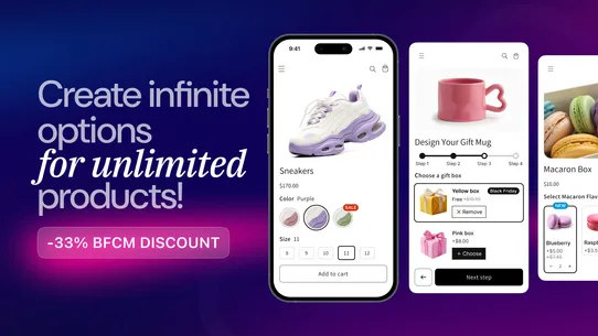 APO Product Options, Variants screenshot