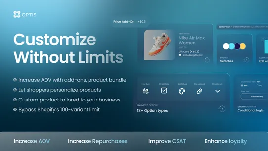 OPTIS Product Options, Variant screenshot
