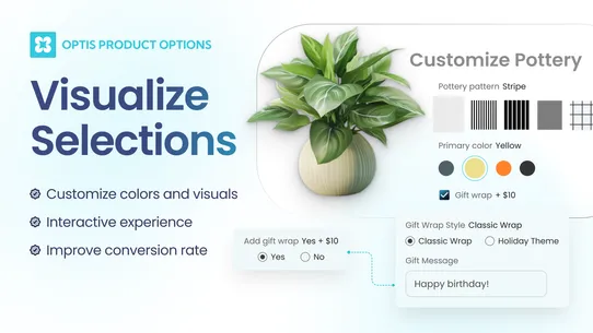 OPTIS Product Options, Variant screenshot