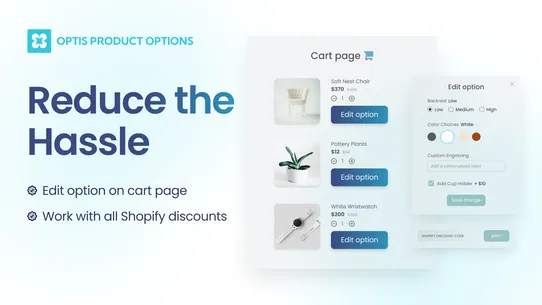 OPTIS Product Options, Variant screenshot