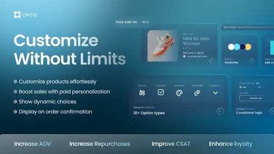 OPTIS Product Options, Variant screenshot