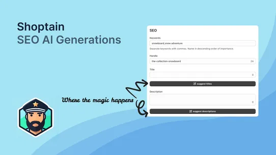 Shoptain – SEO AI Generations screenshot