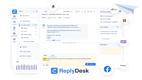 Replydesk Helpdesk and CRM screenshot