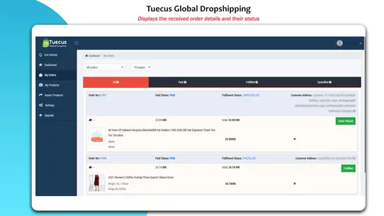 Tuecus India Dropshipping screenshot