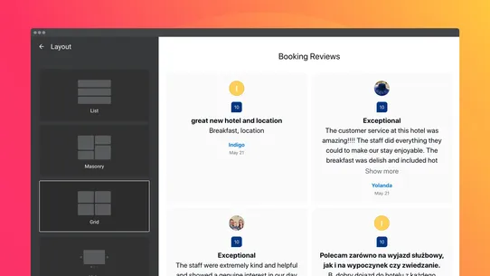 Elfsight Booking Reviews screenshot