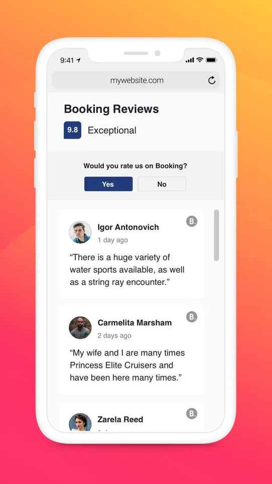 Elfsight Booking Reviews screenshot