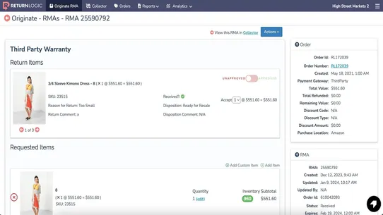 ReturnLogic Returns Management screenshot