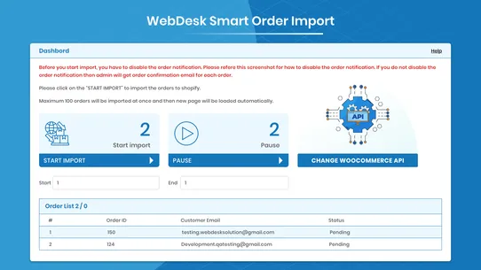 WebDesk Smart Order Import screenshot