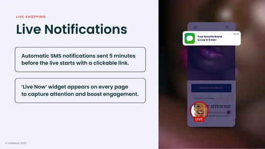 LiveMeUp Live Shopping Events screenshot