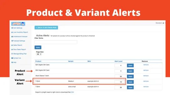 Stockbot Inventory Forecasting screenshot