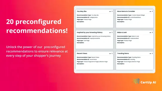 CartUp AI Recommendations screenshot