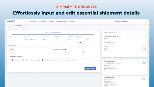 SMARTT Shipping screenshot