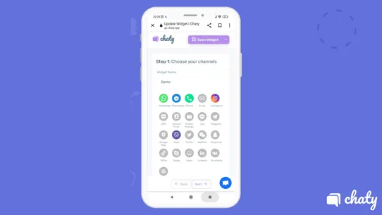 Chaty: WhatsApp &amp; Chat buttons screenshot