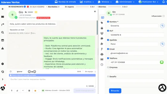 Adereso AI screenshot