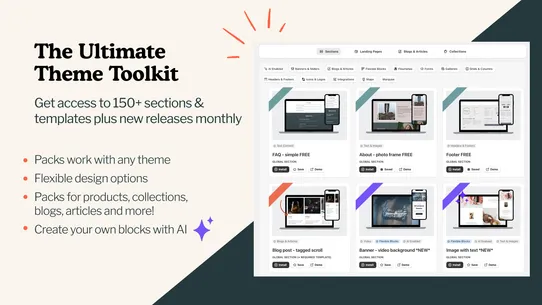 Design Packs: Theme Sections screenshot