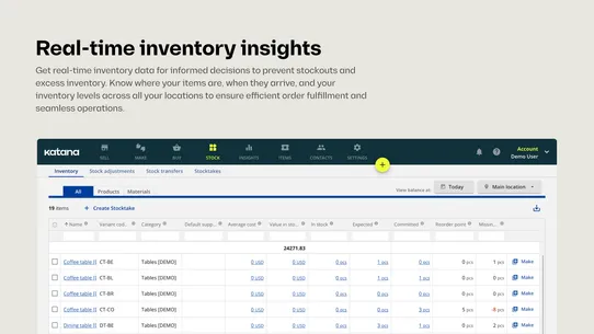 Katana Inventory Management screenshot