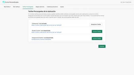 Envíos Personalizados screenshot