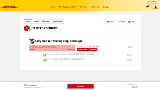 Shipping for DHL eCommerce UK screenshot