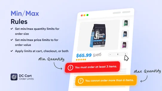 DC Cart + Order Limits screenshot