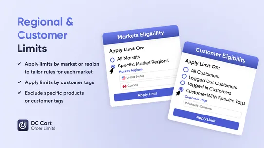 DC Cart + Order Limits screenshot