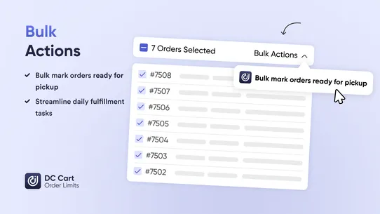 DC Cart + Order Limits screenshot