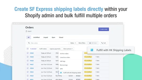 HK Shipping Labels: SF Express screenshot